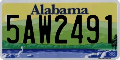 AL license plate 5AW2491