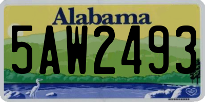 AL license plate 5AW2493