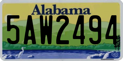 AL license plate 5AW2494
