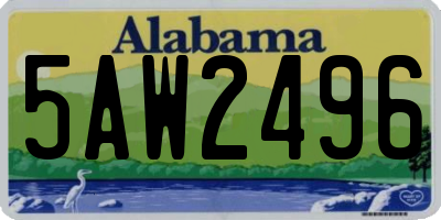 AL license plate 5AW2496
