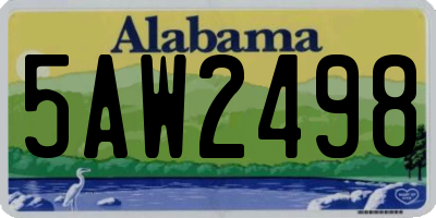 AL license plate 5AW2498