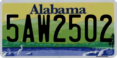 AL license plate 5AW2502