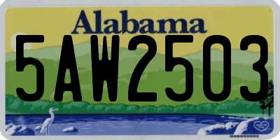 AL license plate 5AW2503