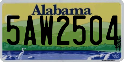 AL license plate 5AW2504