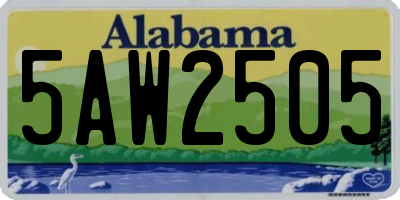 AL license plate 5AW2505
