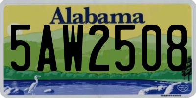 AL license plate 5AW2508