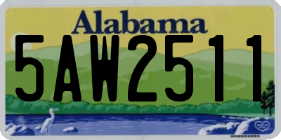AL license plate 5AW2511