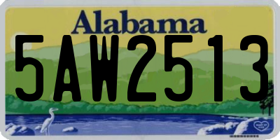 AL license plate 5AW2513
