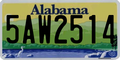 AL license plate 5AW2514