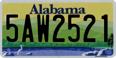 AL license plate 5AW2521