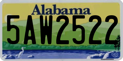 AL license plate 5AW2522