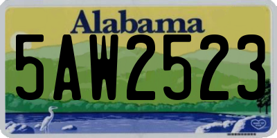 AL license plate 5AW2523