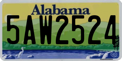 AL license plate 5AW2524