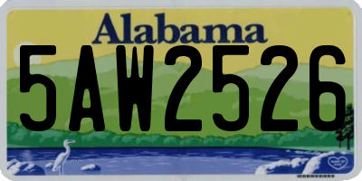 AL license plate 5AW2526