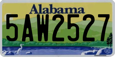 AL license plate 5AW2527