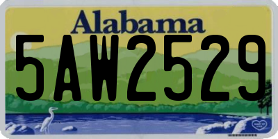 AL license plate 5AW2529