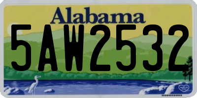 AL license plate 5AW2532