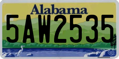 AL license plate 5AW2535