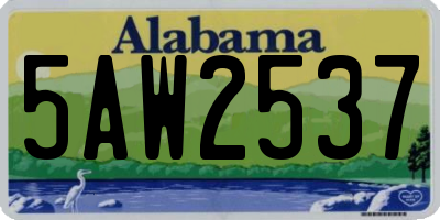 AL license plate 5AW2537