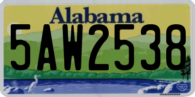 AL license plate 5AW2538