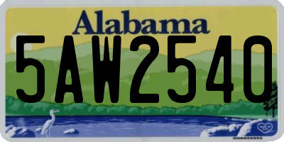 AL license plate 5AW2540