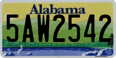 AL license plate 5AW2542