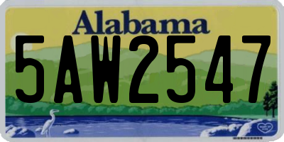 AL license plate 5AW2547