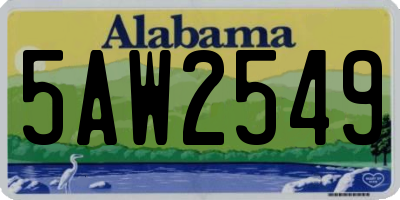 AL license plate 5AW2549