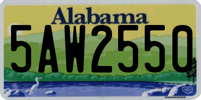AL license plate 5AW2550