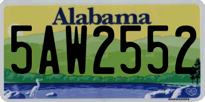 AL license plate 5AW2552