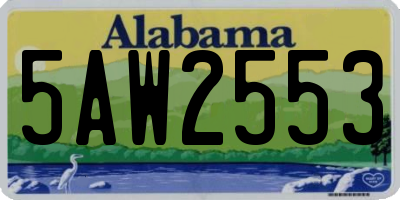 AL license plate 5AW2553