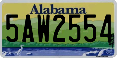 AL license plate 5AW2554