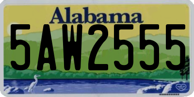 AL license plate 5AW2555