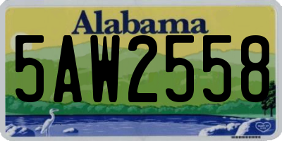 AL license plate 5AW2558