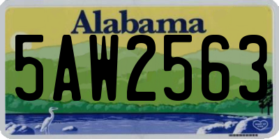 AL license plate 5AW2563