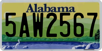 AL license plate 5AW2567