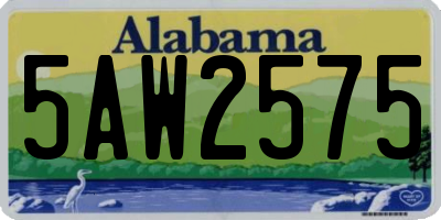 AL license plate 5AW2575
