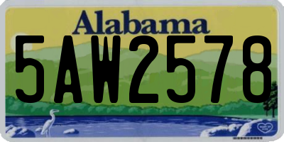 AL license plate 5AW2578