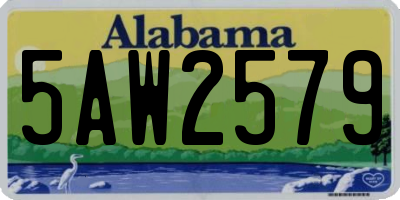 AL license plate 5AW2579