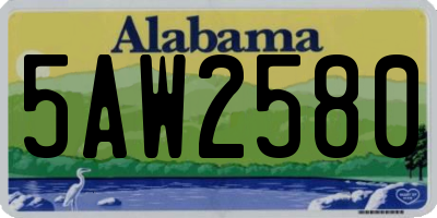 AL license plate 5AW2580