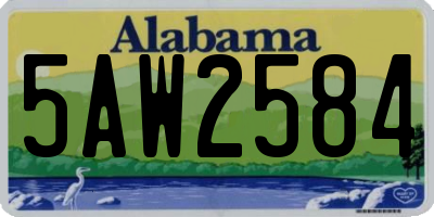 AL license plate 5AW2584