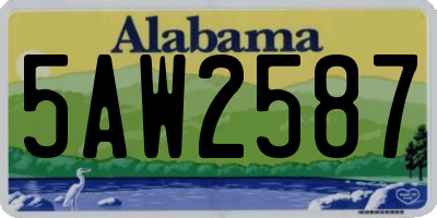AL license plate 5AW2587