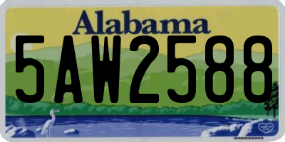 AL license plate 5AW2588