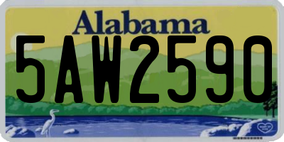AL license plate 5AW2590