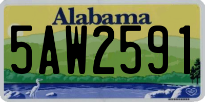 AL license plate 5AW2591