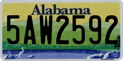 AL license plate 5AW2592