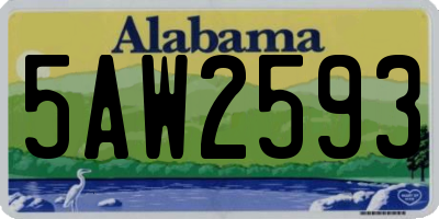 AL license plate 5AW2593