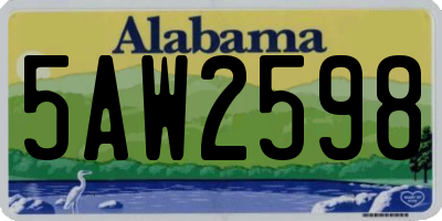 AL license plate 5AW2598