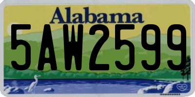 AL license plate 5AW2599