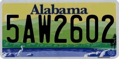 AL license plate 5AW2602